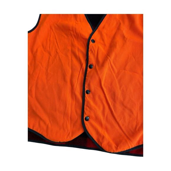 Vintage Woolrich Buffalo Check Plaid & Orange Reversible Hunting Vest Size L - Picture 5 of 13
